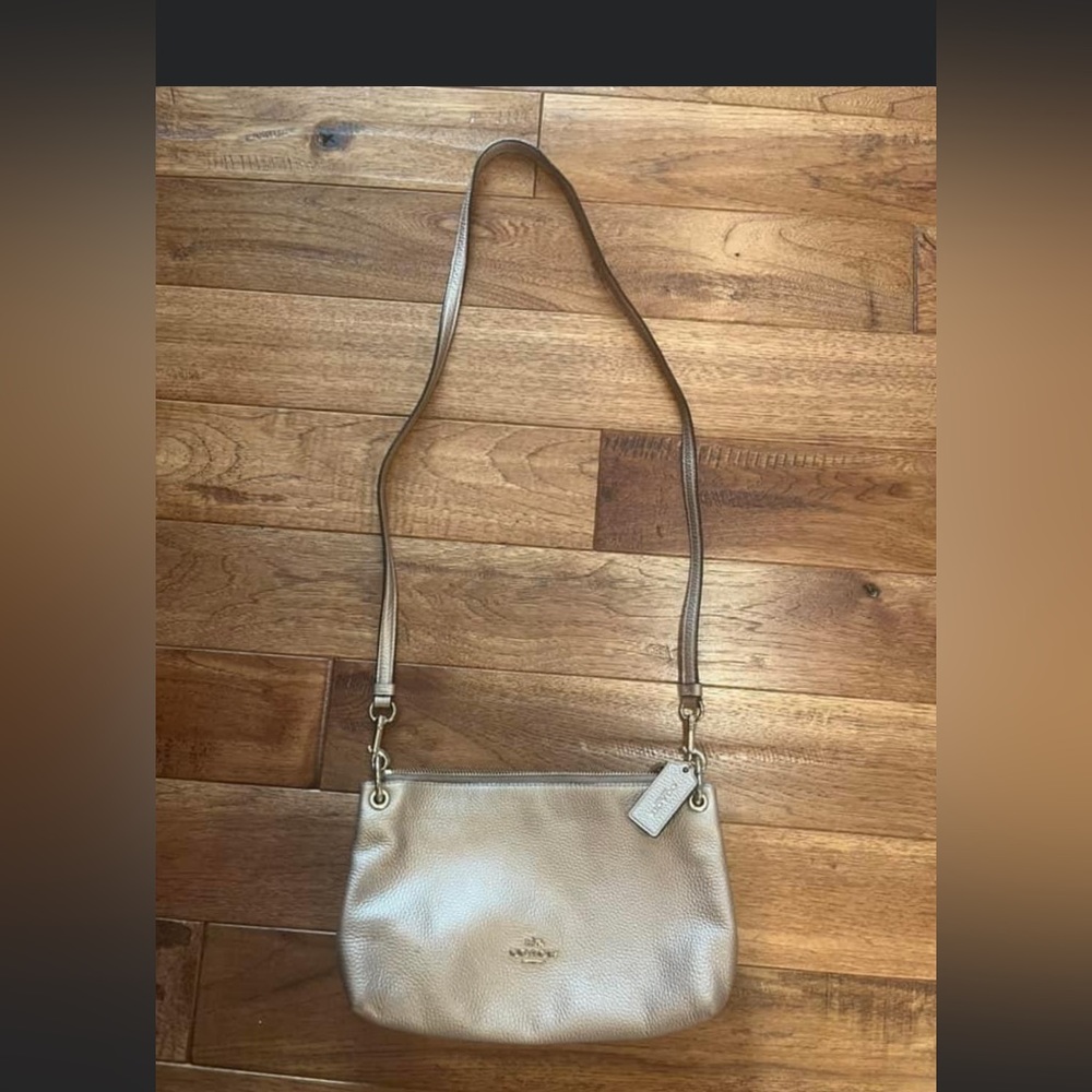 Coach gold/rose gold leather purse